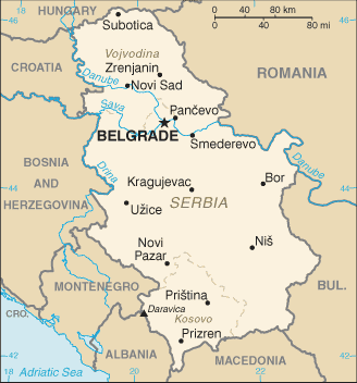 CIA Serbia Map