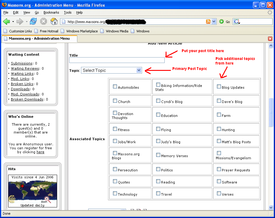 maxsons.org blog post setup pt 2